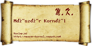 Mészár Kornél névjegykártya